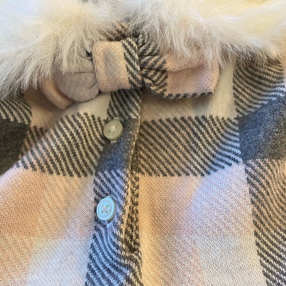 Janie and Jack Girls 🎀Dress 6-12 Months Faux Fur White Collar Holiday Winter🎀 - Picture 4 of 11